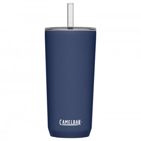 Stainless Steel Tumbler with Straw .6L - Navy