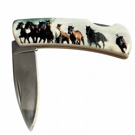 Animal Collector Folding Pocket Knife - Horses