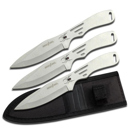 Silver Spider Throwing Knives Set of 3
