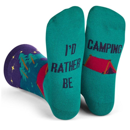 Casual Novelty Crew Socks - Rather be camping Purple