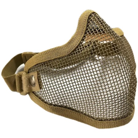 Tactical Half Face Mask Steel Mesh - Coffee 