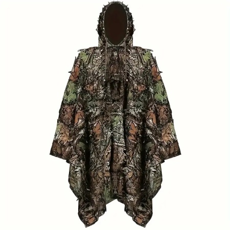 Hunting Camo Poncho 3D Leaf Camouflage