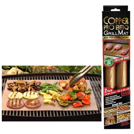 Copper Non Stock Grill BBQ Mat Liner