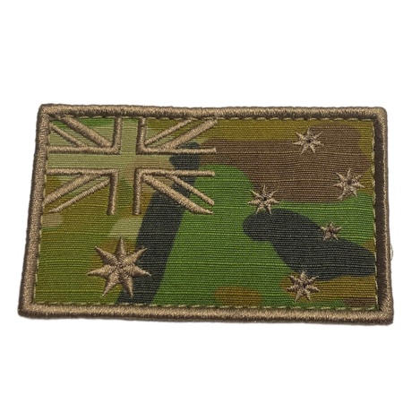 Australia Flag Shoulder Patch AMC Camo & Gold Embroidery