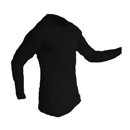 Black Polypro Thermals Long Sleeve Top
